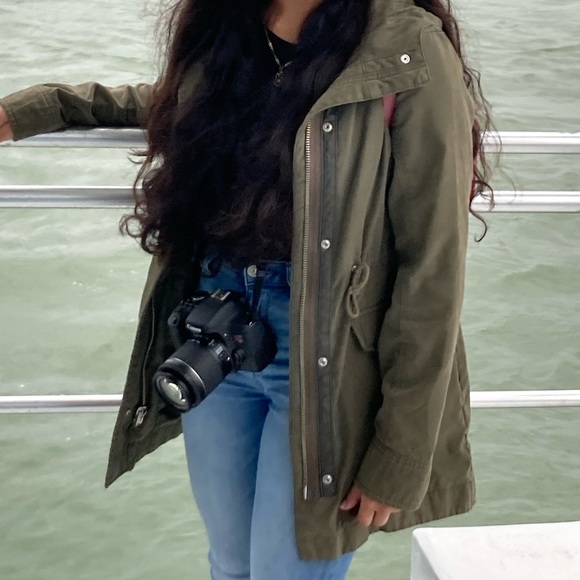 Abercrombie & Fitch Jackets & Blazers - A&F Hooded Army Green Wind and Waterproof Jacket